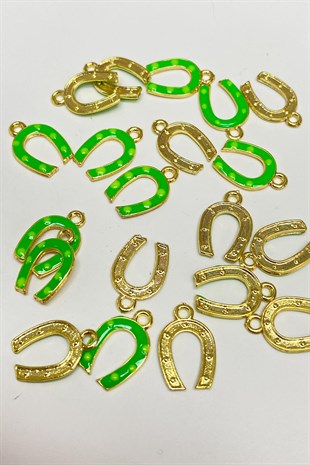 Yeşil Nal Şekli Kolye Ucu 1 Adet