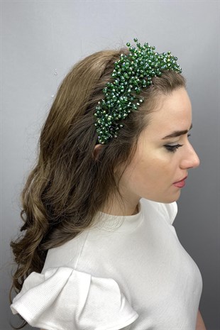 Green Pollux Crystal Stone Henna and Bridal Crown