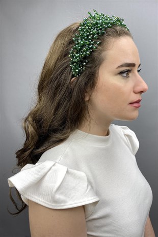 Green Pollux Crystal Stone Henna and Bridal Crown
