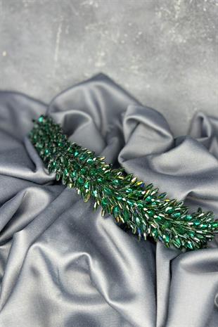 Green Salba Bridal Henna Crown and Hair Turban Accessory
