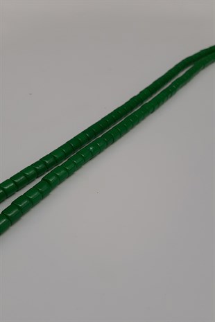Green Cylinder Matte Beads