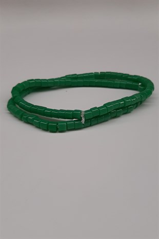 Yeşil Silindir Parlak Boncuk