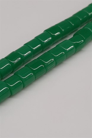 Yeşil Silindir Parlak Boncuk