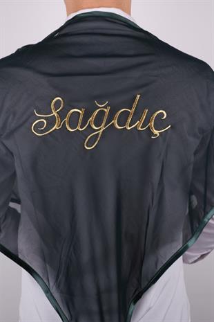 Yeşil Sim Nakışlı Sağdıç Örtüsü