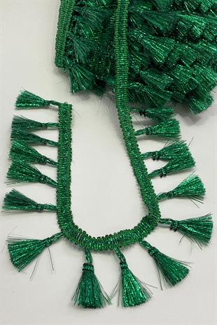 Green Glitter Fringe Tassel Ribbon