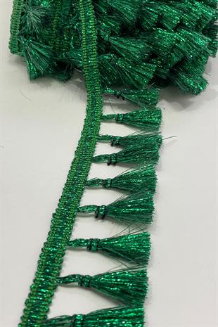 Green Glitter Fringe Tassel Ribbon
