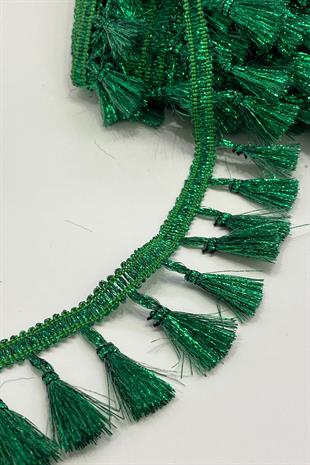 Green Glitter Fringe Tassel Ribbon