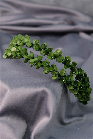 Green Water Enamel Beaded Bridal Henna Crown