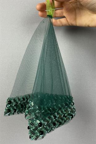 Green Su Vip Model Beaded Bridal Halay Handkerchief 1 pcs