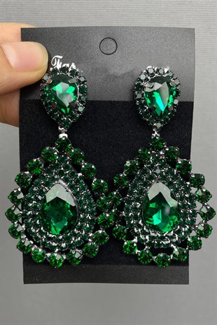 Green Subra Bridal Henna Tiara and Earrings