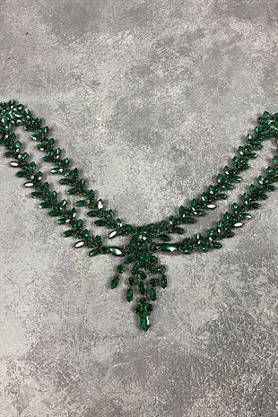 Green Sultan Pediment Bridal Henna Crown Hair Accessory