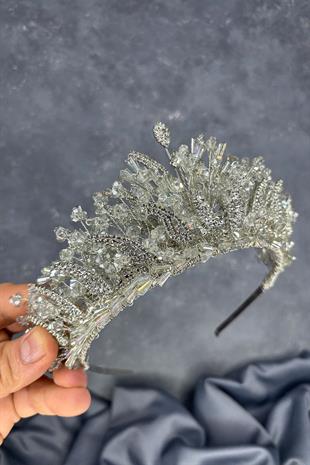 Green Tone Livan Beaded Bridal Henna Crown Hair Accessory
