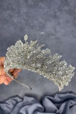 Green Tone Livan Beaded Bridal Henna Crown Hair Accessory