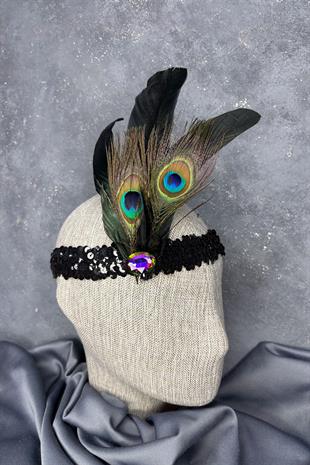 Yeşil Tüylü Fadel Gelin Kına Tacı