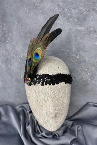 Yeşil Tüylü Fadel Gelin Kına Tacı