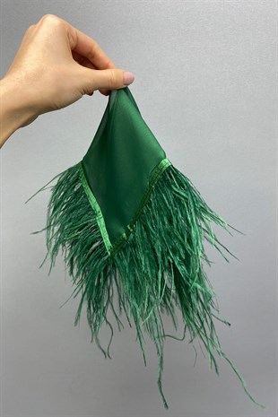 Yeşil Tüylü Gelin Halay Mendili