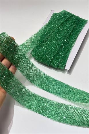 Yeşil Ütüyle Yapışan Şerit Taş Boncuk 4 Cm