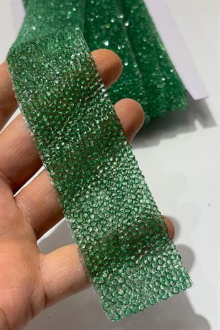 Yeşil Ütüyle Yapışan Şerit Taş Boncuk 4 Cm