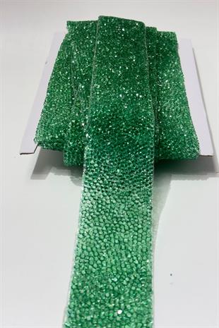 Yeşil Ütüyle Yapışan Şerit Taş Boncuk 4 Cm