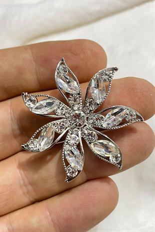 إكسسوار فستان بروش بياقة حجرية على شكل نجمة