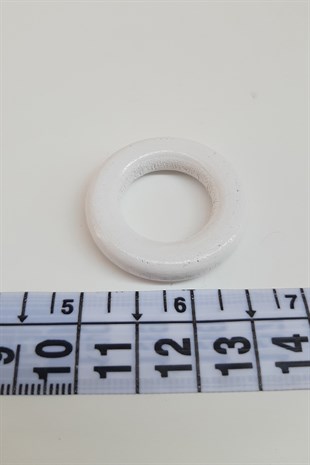 Yuvarlak Halka Beyaz Ahşap Boncuk