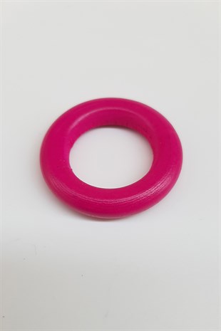 Yuvarlak Halka Fuşya Ahşap Boncuk