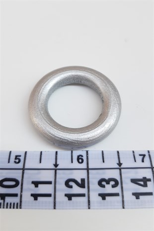 Yuvarlak Halka Gümüş Renk Ahşap Boncuk