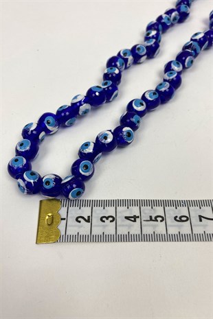 Yuvarlak Nazar Boncuğu 10 Dizi 8 mm