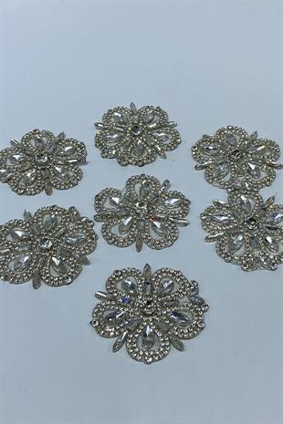 Yuvarlak Taşlı Aplik Abiye Süs Aksesuar