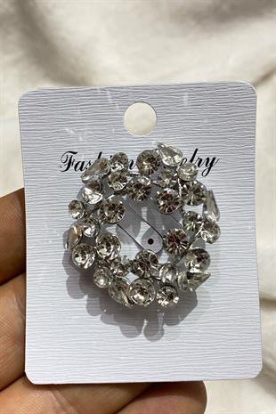  بروش طوق فستان حجري مستدير