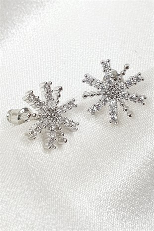 Zuan Model Kartanesi Desenli Taşlı Küpe