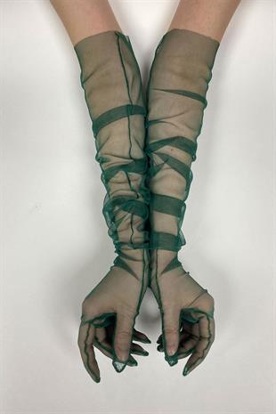 الجملة الزمرد الأخضر 10 قطع قفازات الزفاف تول قفازات الزفاف / الزفاف / قفازات الحزب