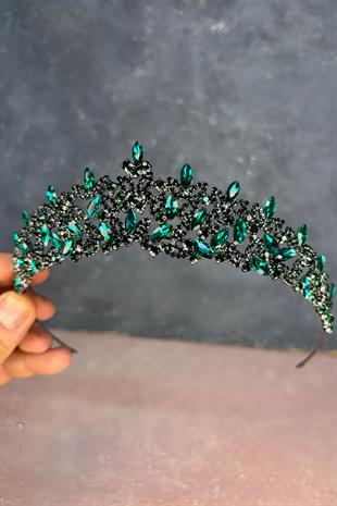 Zümrüt Yeşili Ada Gelin Kına Tacı 