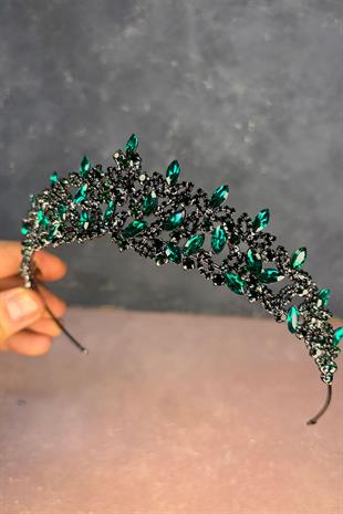 Zümrüt Yeşili Ada Gelin Kına Tacı 