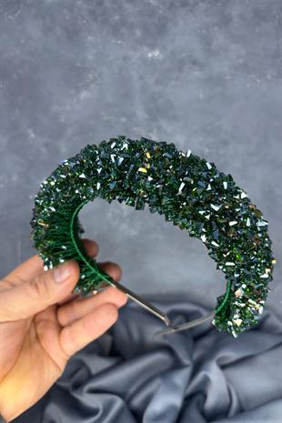 Emerald Green Asu Intensely Beaded Bridal Henna Tiara