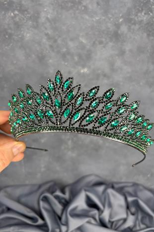 Emerald Green Beria Bridal Henna Tiara