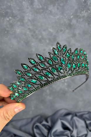 Emerald Green Beria Bridal Henna Tiara