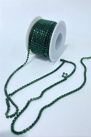 Zümrüt Yeşili Beyoğlu Swarosvki Şerit Taş Boncuk ss12