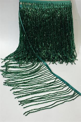 Emerald Green Beaded 15 cm Fringe Tassel