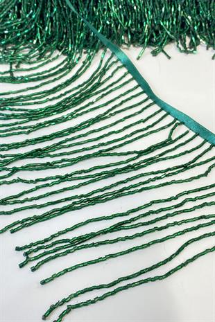 Emerald Green Beaded 15 cm Fringe Tassel
