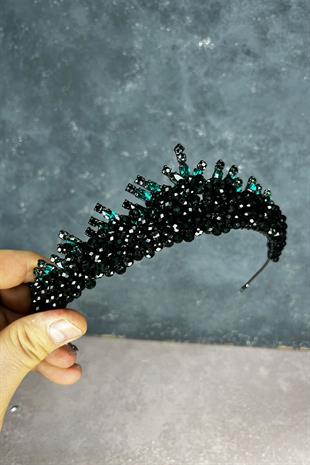 Emerald Green Edis Beaded Bridal Henna Tiara