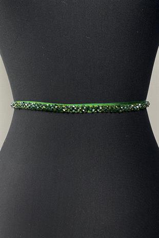 الزمرد الأخضر كريستال مطرز مساء اللباس حزام ملحق