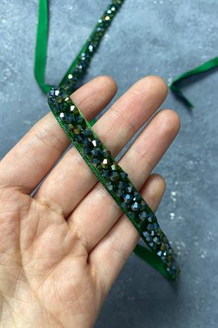 الزمرد الأخضر كريستال مطرز مساء اللباس حزام ملحق