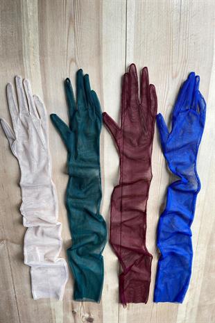 الجملة الزمرد الأخضر طويل قفازات الزفاف الأنيقة تول قفازات الزفاف / الزفاف / قفازات الحزب