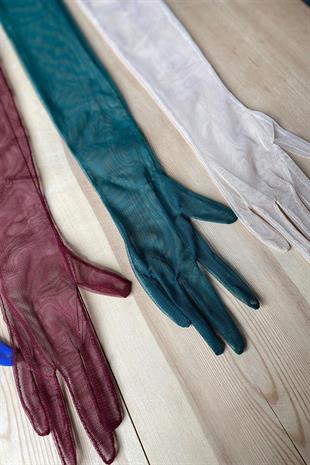 الجملة الزمرد الأخضر طويل قفازات الزفاف الأنيقة تول قفازات الزفاف / الزفاف / قفازات الحزب