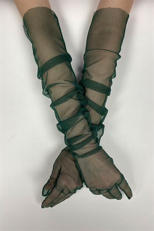 Emerald Green Long Elegant Bridal Gloves Tulle Gloves Wedding/Wedding/Party Gloves