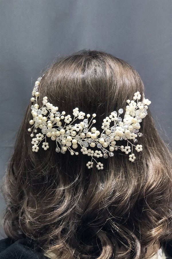 White Pearl and Crystal Hair Accessory