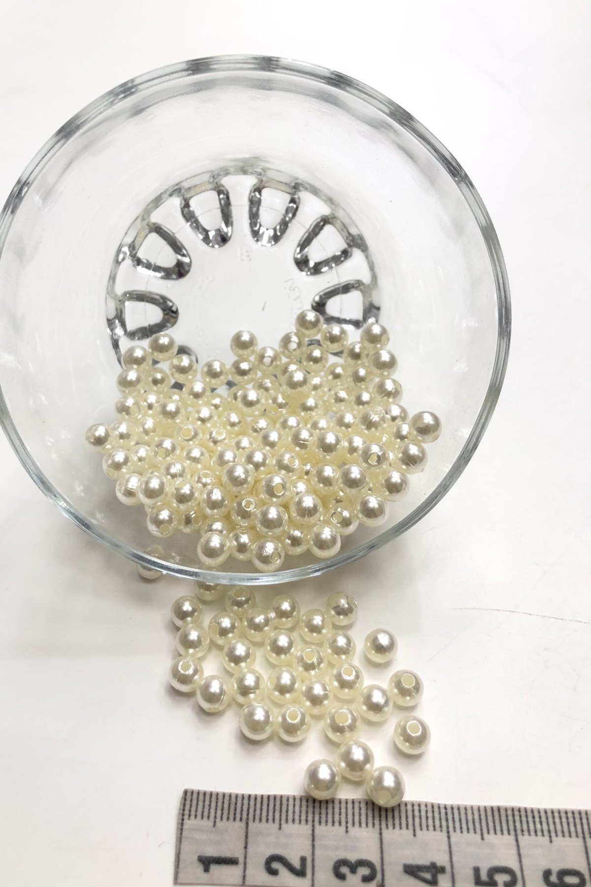  Krem İnci Boncuk Plastik 5 mm