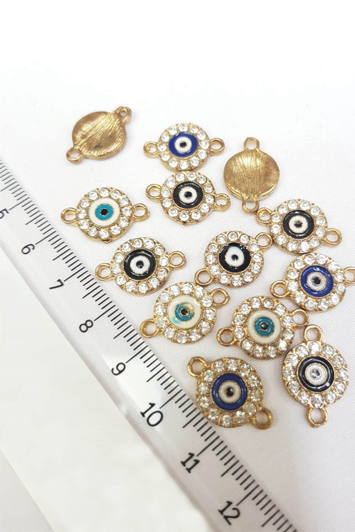 Yellow Evil Eye Beaded Bracelet Tip
