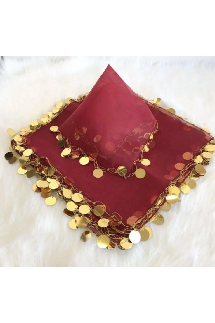 1adet-oyalı Elişi Halay Mendil - Bordo&gold
